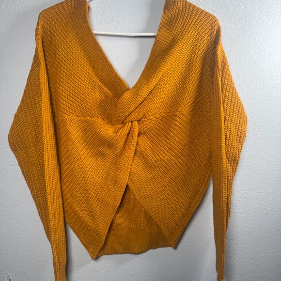 Fashion Nova Gold Knit Sweater Top - Picture 5 of 7